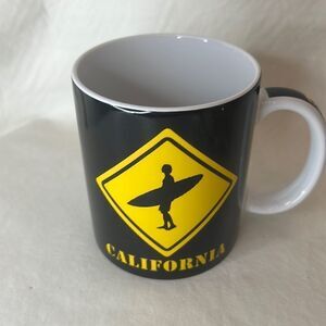 California Scene Coffee Tea Cocoa Mug Yellow Black